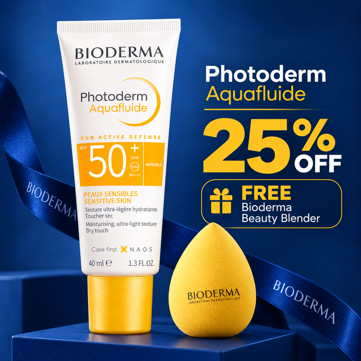 Photoderm Aquafluid Neutral SPF 50+ 40ml + Free Gift (Beauty Blender ) Clearance Sale