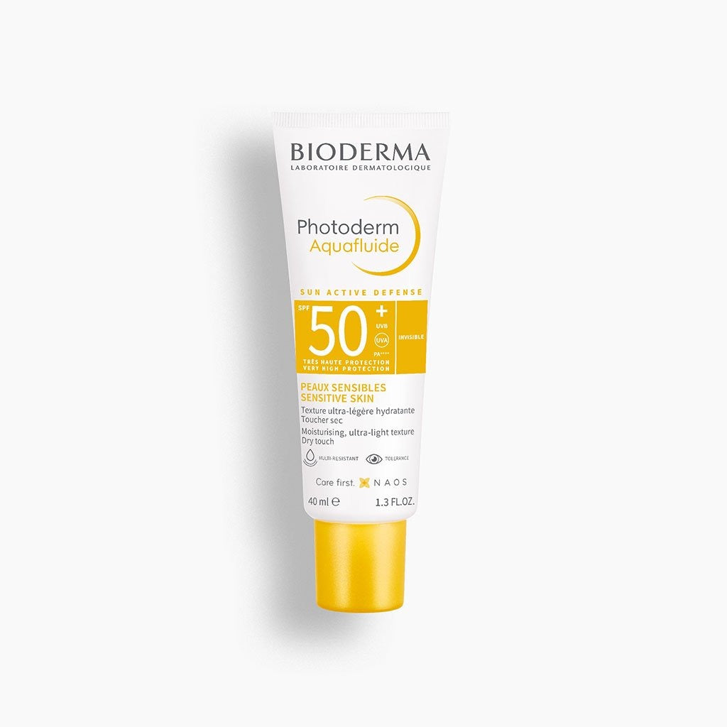 Bioderma Photoderm AquaFluide sunscreen bottle on a white background